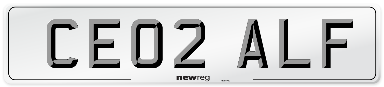 CE02 ALF Number Plate from New Reg